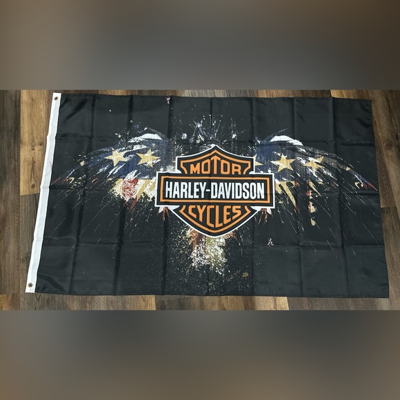 Harley Davidson Flag Large Banner 3x5 feet Logo Sign outside weather res… - Picture 5 of 5